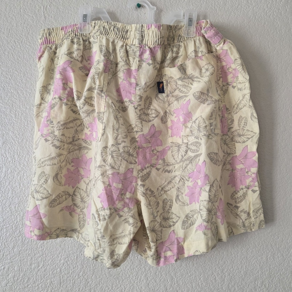 Margaritaville Women's No Island Reserve Beach Linen Blend Short Yellow Size XL - Picture 5 of 13